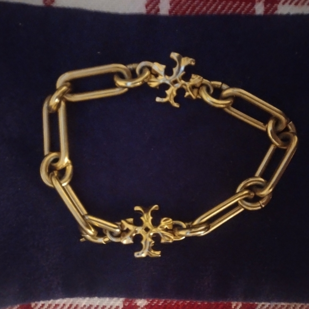 Authentic Tory Burch, Gold Roxanne Chain Bracelet